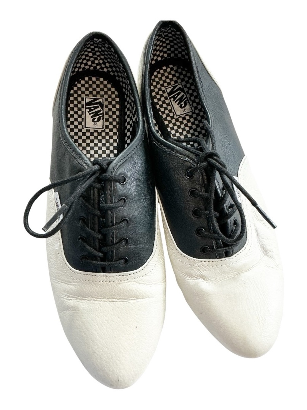 Rare VANS 50's Style Oxford Saddle Shoes Sophie Leather Womens Size 7 Sock Hop